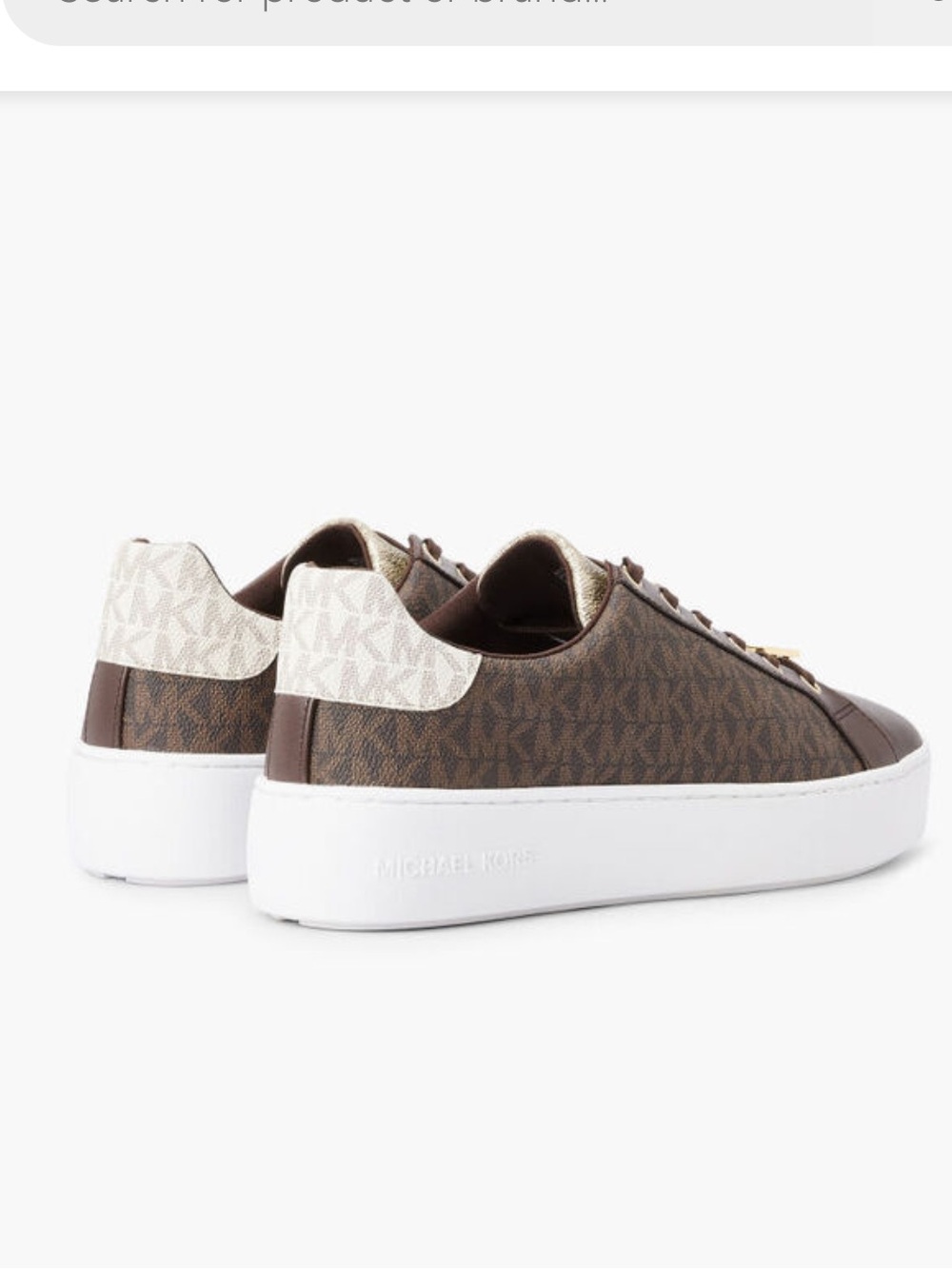 Size 9.5 MICHAEL Michael Kors Poppy Logo Platform Sneaker w/ Gold Accent (ABBA) - Picture 3 of 16